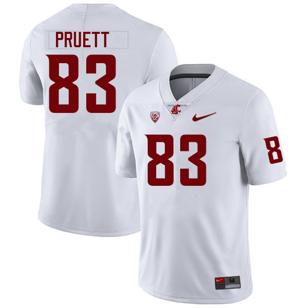 Men #83 Cole Pruett Washington State Cougars College Football Jerseys Sale-White